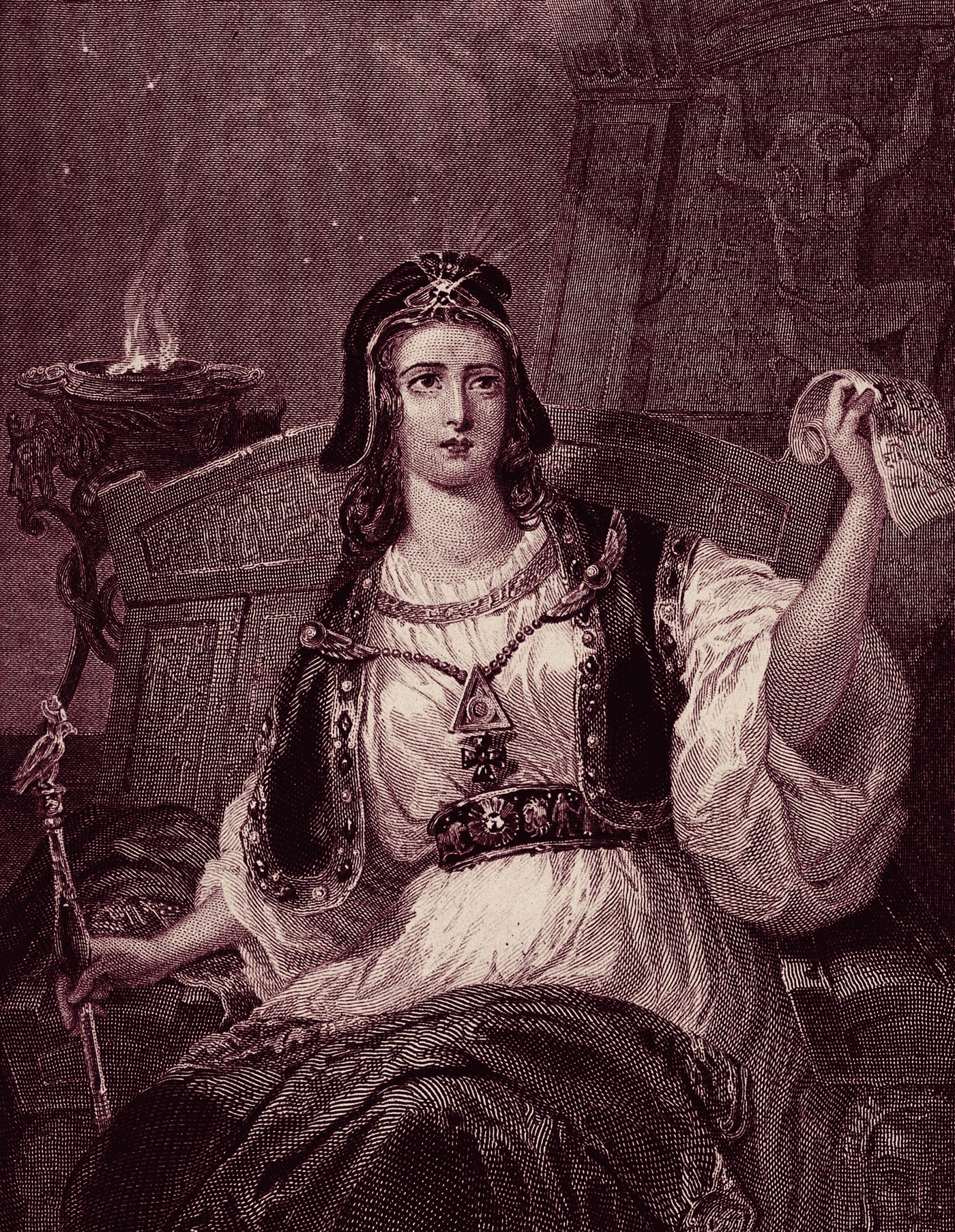 La sacerdotisa — grabado de 1837